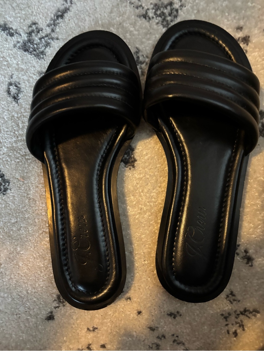 J Crew Black Women's Slide Sandals - Padded Single Strap